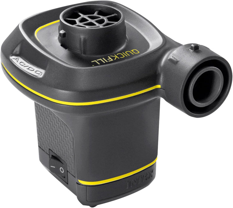 Inflador Eléctrico Intex Quick Fill con doble conexión (220V y 12V). Una bomba de aire portátil con 3 boquillas y función de inflado y desinflado rápido para tus hinchables. Intex - detalle
