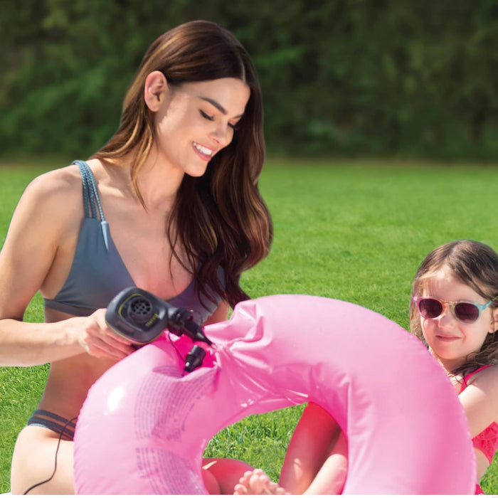 Inflador Eléctrico Intex Quick Fill con doble conexión (220V y 12V). Una bomba de aire portátil con 3 boquillas y función de inflado y desinflado rápido para tus hinchables. Intex - ingredientes