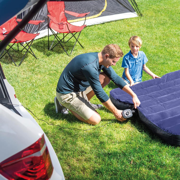 Inflador Eléctrico Intex Quick Fill con doble conexión (220V y 12V). Una bomba de aire portátil con 3 boquillas y función de inflado y desinflado rápido para tus hinchables. Intex - uso