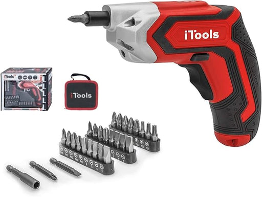 Atornillador Inalámbrico iTools PR2067 de 3.6V. Destornillador eléctrico a batería de Litio, ligero y manejable, ideal para montaje de muebles y bricolaje ligero en el hogar. Incluye puntas. Itools - frontal