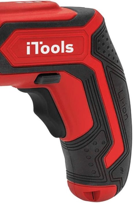 Atornillador Inalámbrico iTools PR2067 de 3.6V. Destornillador eléctrico a batería de Litio, ligero y manejable, ideal para montaje de muebles y bricolaje ligero en el hogar. Incluye puntas. Itools - lateral