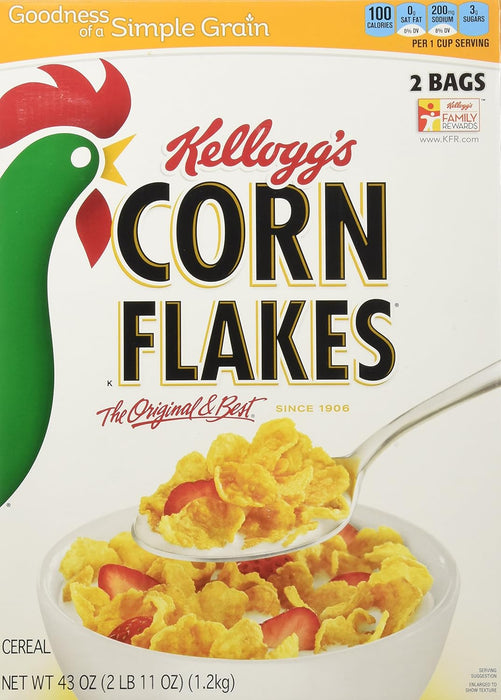 Kellogg's Corn Flakes (Caja de 1,2 kg): Cereales Clásicos en Formato Ahorro Ideales para un Desayuno Crujiente Familiar. Kellogg's - detalle