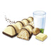 Caja de 30 paquetes de Kinder Bueno White. Cada paquete contiene 2 barritas de barquillo crujiente con relleno de leche y avellanas, cubiertas de chocolate blanco. Kinder - lateral