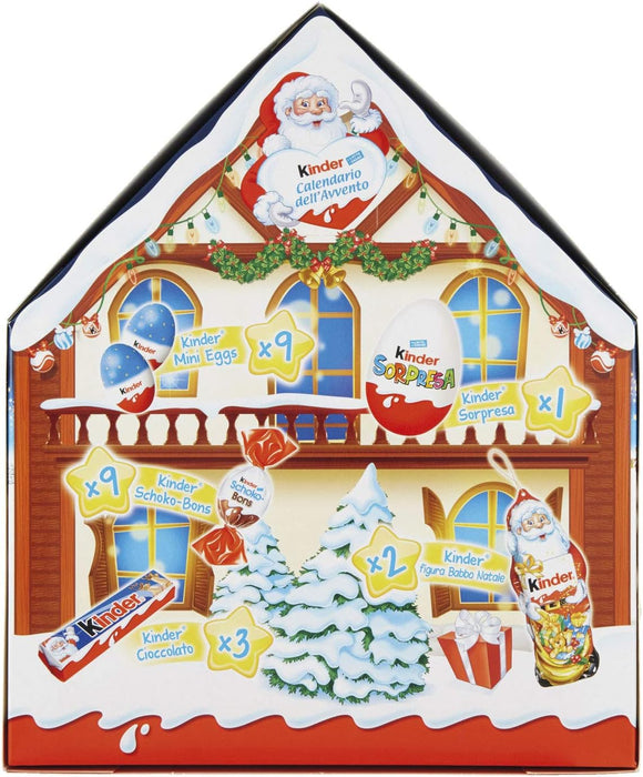 Calendario de Adviento Kinder Casa de Navidad, 184g. Un adorable calendario con forma de casita que esconde 24 deliciosas sorpresas de chocolate con leche Kinder. Kinder - extra