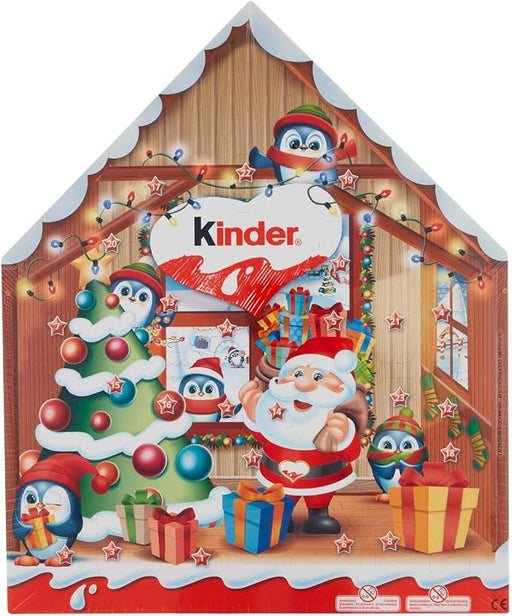 Calendario de Adviento Kinder Casa de Navidad, 184g. Un adorable calendario con forma de casita que esconde 24 deliciosas sorpresas de chocolate con leche Kinder. Kinder - frontal