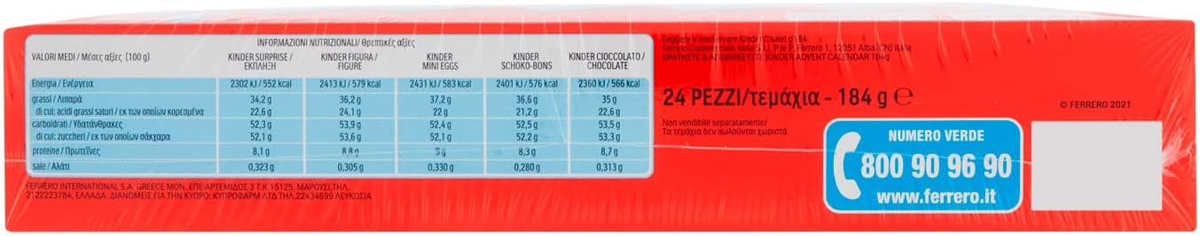 Calendario de Adviento Kinder Casa de Navidad, 184g. Un adorable calendario con forma de casita que esconde 24 deliciosas sorpresas de chocolate con leche Kinder. Kinder - presentacion