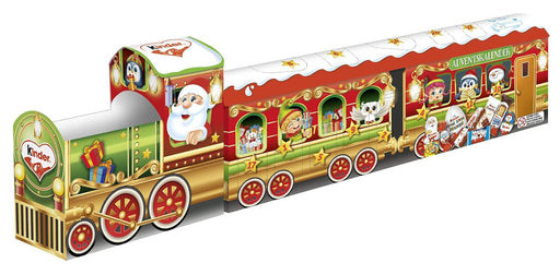 Calendario de Adviento Kinder Mix en forma de Tren 3D, 221g. Contiene un gran surtido de 8 especialidades Kinder diferentes para una Navidad llena de sorpresas y diversión. Kinder - frontal