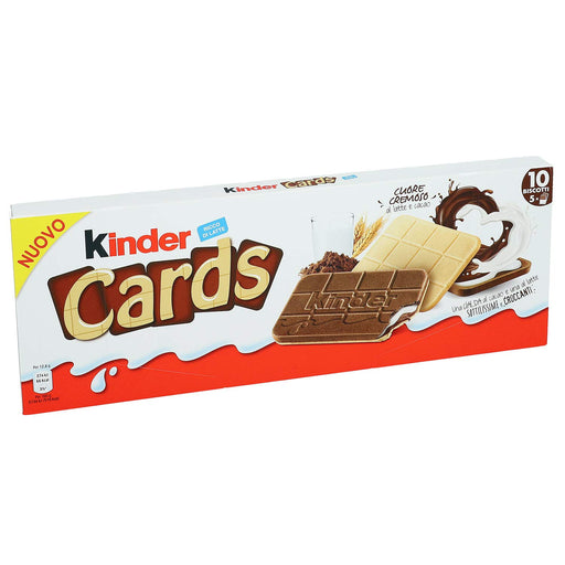 Kinder Cards, la primera galleta de Kinder, crujiente y cremosa. Pack de 2 cajas con 5 paquetes individuales cada una (Total 256g). Ideal para la merienda de los niños. Kinder - frontal