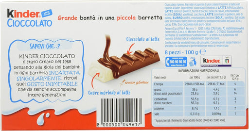 Kinder Chocolate, Mega Pack Familiar de 80 Barritas (1kg). Disfruta de la clásica chocolatina con corazón de leche en un formato ahorro con 10 paquetes de 8 barritas envueltas individualmente. Kinder - pack