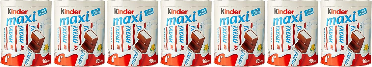 Pack de 10 Barritas Kinder Chocolate Maxi (210g). Las chocolatinas individuales con más leche y menos cacao, ideales para la merienda de los niños. Kinder - extra