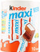 Pack de 10 Barritas Kinder Chocolate Maxi (210g). Las chocolatinas individuales con más leche y menos cacao, ideales para la merienda de los niños. Kinder - frontal