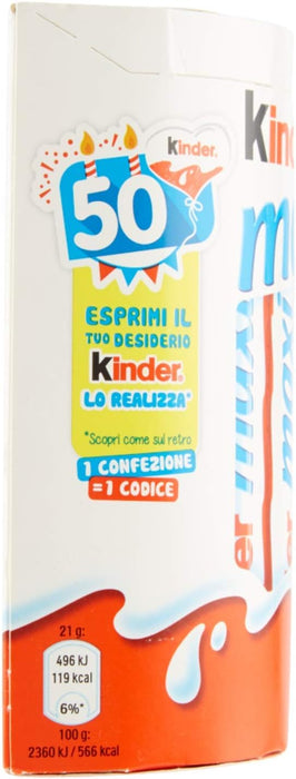 Pack de 10 Barritas Kinder Chocolate Maxi (210g). Las chocolatinas individuales con más leche y menos cacao, ideales para la merienda de los niños. Kinder - pack