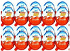 Pack de 12 Huevos Kinder Joy para Niño. Cada huevo contiene una deliciosa crema de leche y cacao con dos bolitas de barquillo crujiente y un emocionante juguete sorpresa. Kinder - frontal