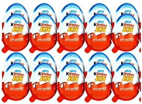 Pack de 12 Huevos Kinder Joy para Niño. Cada huevo contiene una deliciosa crema de leche y cacao con dos bolitas de barquillo crujiente y un emocionante juguete sorpresa. Kinder - frontal