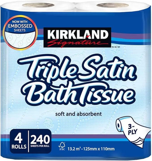 Kirkland Signature Papel Higiénico de 3 Capas, Pack de 4 Rollos. Descubre una suavidad y resistencia superiores con este papel de baño de triple capa, absorbente y sin perfume. Kirkland - frontal