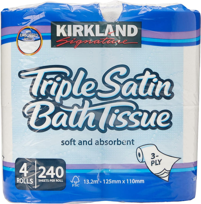 Kirkland Signature Papel Higiénico de 3 Capas, Pack de 4 Rollos. Descubre una suavidad y resistencia superiores con este papel de baño de triple capa, absorbente y sin perfume. Kirkland - pack