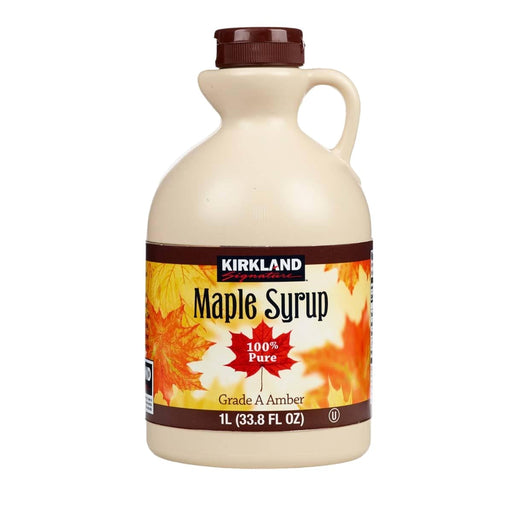 Kirkland Signature Sirope de Arce 100% Puro Grado A, Ámbar Sabor Rico, 1 Litro. El auténtico sirope canadiense con un sabor clásico y equilibrado, perfecto para tortitas, gofres y postres. Kirkland - pack