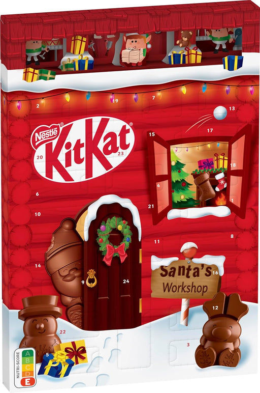 Calendario de Adviento KitKat 2024, tómate un respiro cada día con 24 sorpresas de chocolate con leche y crujiente barquillo. El regalo perfecto de 208g para Navidad. Kit Kat - pack