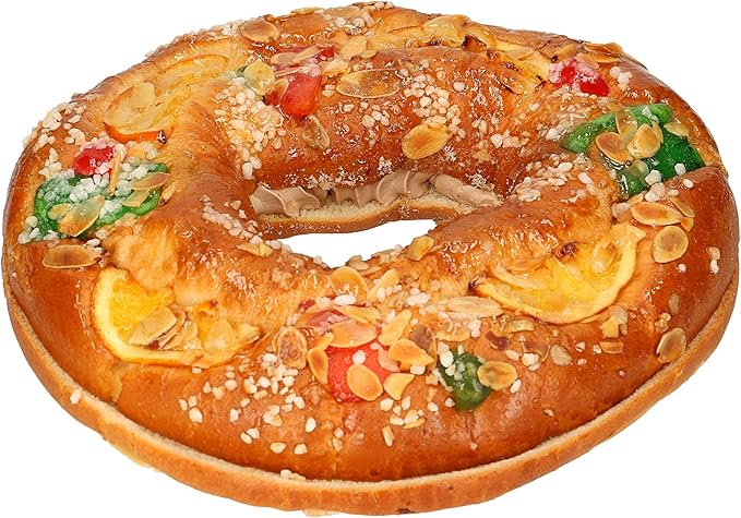 Roscón de Reyes con Relleno de Trufa de La Hornada de Dia (750 g): Delicioso Roscón con un Intenso Corazón de Trufa de Cacao. La Hornada De Dia - frontal