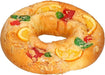 Roscón de Reyes tradicional La Hornada de DIA (600 gr), sin relleno. Esponjoso y decorado con frutas escarchadas y azúcar. Ideal para compartir la magia del Día de Reyes. La Hornada De Dia - frontal