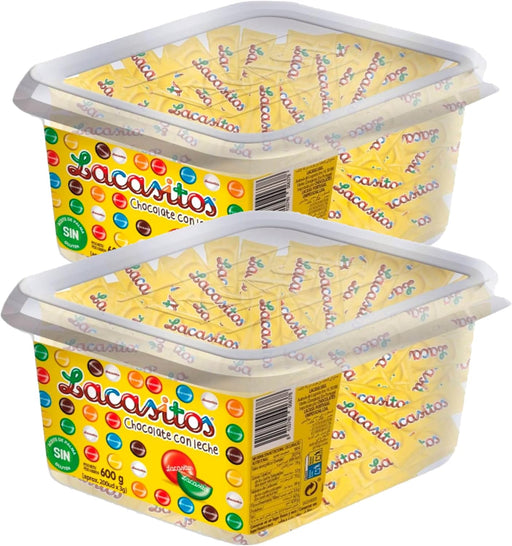 Lacasitos, pack de 1.2Kg en bolsitas de 3 unidades. Un formato con 2 cajas de 200 bolsitas (400 uds en total), ideal para hostelería, oficinas, cafeterías y eventos. Lacasitos - frontal