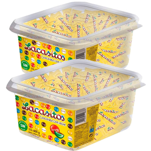 Lacasitos, pack de 1.2Kg en bolsitas de 3 unidades. Un formato con 2 cajas de 200 bolsitas (400 uds en total), ideal para hostelería, oficinas, cafeterías y eventos. Lacasitos - pack