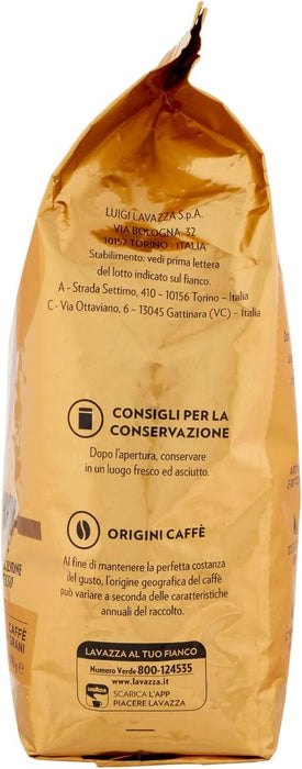 Lavazza Qualità Oro, Café en Grano de Tueste Natural, 1kg. Una sinfonía de café 100% Arábica con notas aromáticas de frutas y flores, ideal para un espresso perfecto. Lavazza - uso