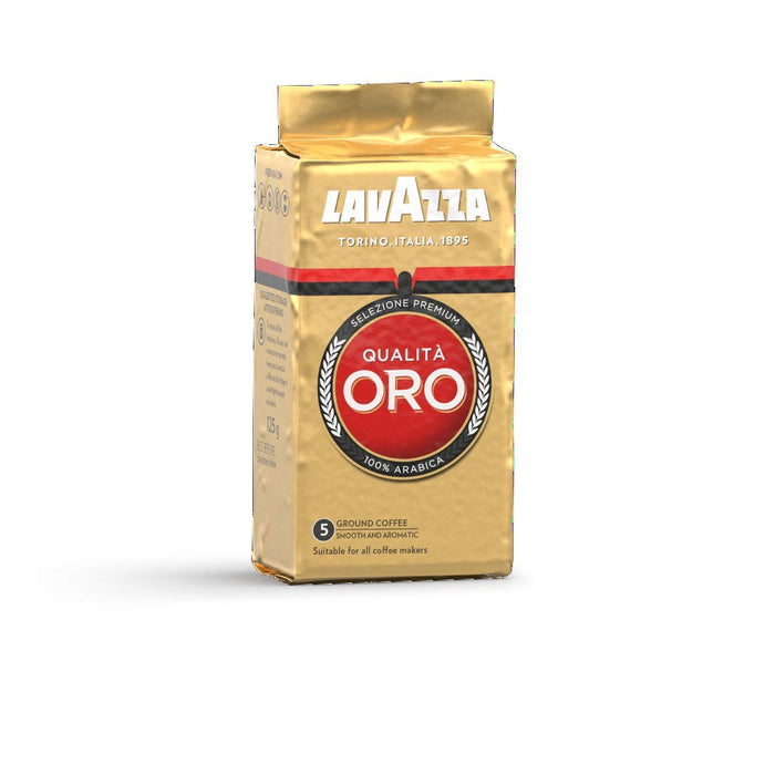 Lavazza Qualità Oro Café Molido 100% Arábica, pack ahorro de 4x250g (1Kg). Un blend premium con notas de frutas y flores para disfrutar del auténtico espresso italiano en casa. Lavazza - extra