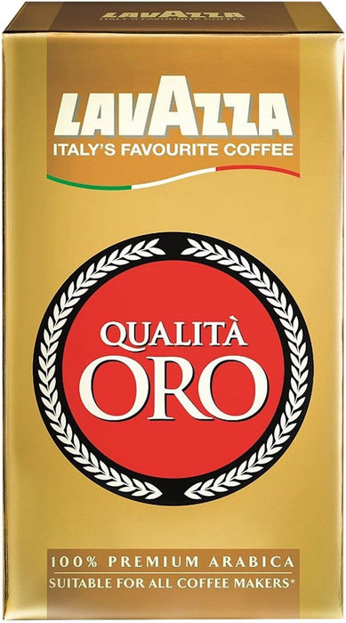 Lavazza Qualità Oro Café Molido 100% Arábica, pack ahorro de 6x250g (1.5Kg). El blend premium de Italia con notas de fruta y flores, ideal para tu cafetera italiana. Lavazza - detalle