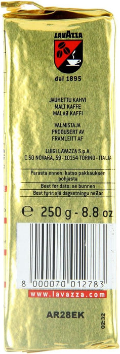 Lavazza Qualità Oro Café Molido 100% Arábica, pack ahorro de 6x250g (1.5Kg). El blend premium de Italia con notas de fruta y flores, ideal para tu cafetera italiana. Lavazza - ingredientes