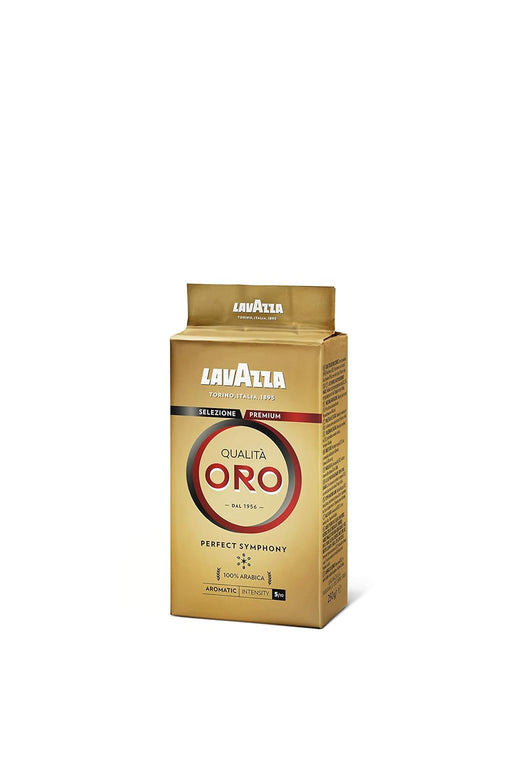 Lavazza Qualità Oro Café Molido 100% Arábica, pack de 2x250g. El blend premium e icónico de Italia con sabor suave y aromático, ideal para cafetera italiana y de filtro. Lavazza - frontal