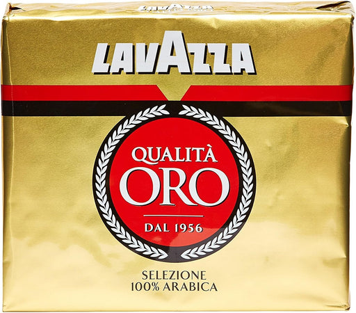 Lavazza Qualità Oro Café Molido 100% Arábica, pack de 2x250g. El blend premium e icónico de Italia con sabor suave y aromático, ideal para cafetera italiana y de filtro. Lavazza - pack
