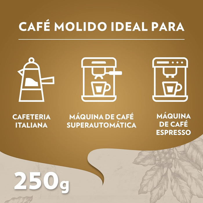 Lavazza Qualità Oro, Café Molido Natural, Pack Ahorro 10x250g (2.5kg), Exclusivo Amazon. Café 100% Arábica ideal para cafetera italiana, de filtro y francesa. Lavazza - presentacion