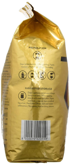 Lavazza Qualità Oro, pack ahorro de 4 bolsas de café en grano 100% Arábica (4x1Kg). El blend premium de Italia para los muy cafeteros, suave y con notas de malta y miel. Lavazza - lateral