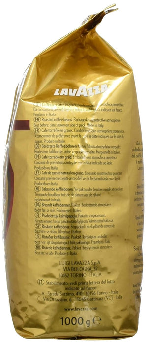 Lavazza Qualità Oro, pack ahorro de 4 bolsas de café en grano 100% Arábica (4x1Kg). El blend premium de Italia para los muy cafeteros, suave y con notas de malta y miel. Lavazza - presentacion