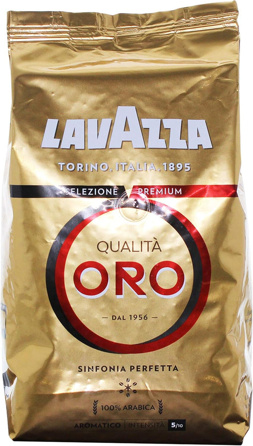 Lavazza Qualità Oro, pack ahorro de 5 bolsas de café en grano 100% Arábica (5x1Kg). Un blend premium, suave y aromático para disfrutar del auténtico sabor del espresso italiano. Lavazza - pack