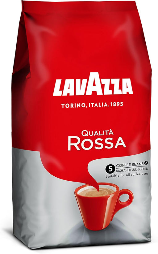 Lavazza Qualità Rossa, Café en Grano, 1kg. El clásico café italiano de tueste medio que combina granos de Arábica y Robusta para un espresso rico en sabor y con cuerpo. Lavazza - pack