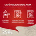 Lavazza Qualità Rossa, Café Molido de Tueste Natural (250g). El café icónico de Italia, una mezcla de Arábica y Robusta con intensidad 5 y notas a chocolate, ideal para tu cafetera Moka. Lavazza - lateral