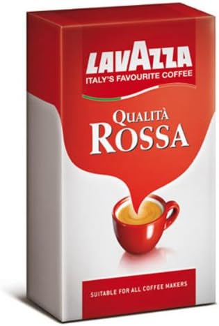 Lavazza Qualità Rossa, Café Molido Italiano, Pack de 4x250g (1kg). Disfruta del auténtico ritual del café italiano con esta mezcla equilibrada de Arábica y Robusta, ideal para cualquier cafetera. Lavazza - lateral
