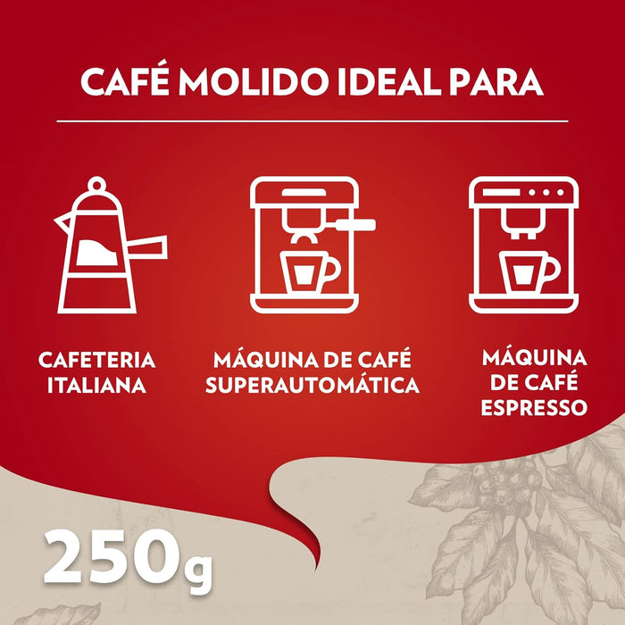 Lavazza Qualità Rossa, Café Molido, Mega Pack de 10x250g (2,5kg). La solución definitiva para los muy cafeteros y la hostelería. Abastécete del café favorito de Italia y ahorra. Lavazza - presentacion
