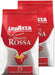 Lavazza Qualità Rossa, pack ahorro de 2 bolsas de café en grano (2x1Kg). El blend italiano de Arábica y Robusta con cuerpo, notas de chocolate y una intensidad 5/10. Lavazza - frontal