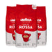 Lavazza Qualità Rossa, pack ahorro de 3 bolsas de café en grano (3x1Kg). El blend italiano de Arábica y Robusta con cuerpo, notas de chocolate y una intensidad 5/10. Lavazza - frontal