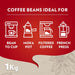 Lavazza Qualità Rossa, pack ahorro de 3 bolsas de café en grano (3x1Kg). El blend italiano de Arábica y Robusta con cuerpo, notas de chocolate y una intensidad 5/10. Lavazza - presentacion