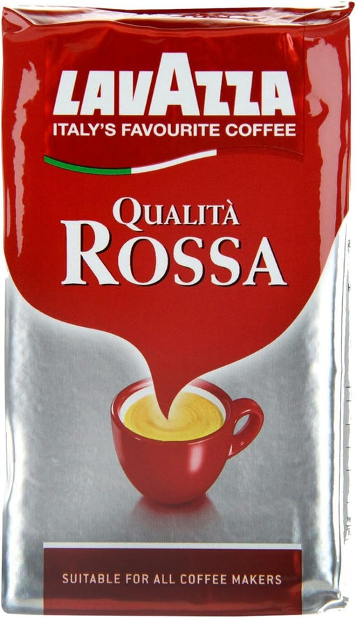 Lote de 6 paquetes de Café Molido Lavazza Qualità Rossa (6x250g). Abastécete con 1,5 kg del café más icónico de Italia, ideal para mantener la frescura en cada paquete. Lavazza - pack