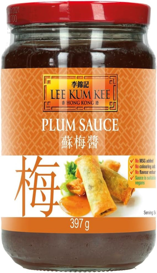 Lee Kum Kee Salsa de Ciruela, Pack Ahorro de 3 Botes (3x397g). Abastécete de la salsa agridulce más versátil para tus dips, glaseados y salteados. ¡Sabor chino auténtico en tu despensa! Lee Kum Kee - frontal