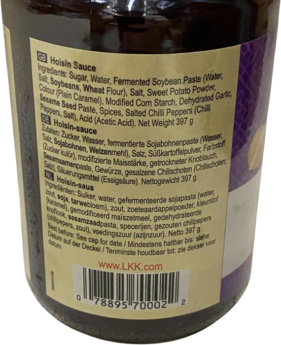 Salsa Hoisin Lee Kum Kee (397 gr). Una salsa tradicional china, aromática y dulce a base de soja fermentada, ideal para marinar, saltear o usar como dip. Lee Kum Kee - pack