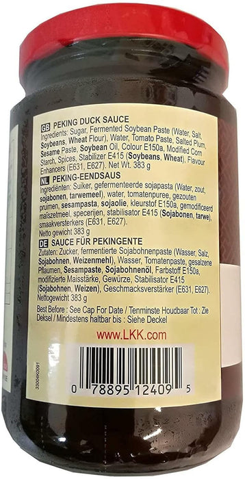 Salsa para Pato Asado (Estilo Pato Pekinés) Lee Kum Kee (383g). La auténtica salsa dulce y salada para acompañar pato laqueado, pollo asado o como dip. Lee Kum Kee - detalle