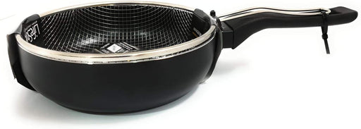 Sartén Freidora Honda con Cestillo Lifestyle de 24 cm. El tamaño familiar perfecto para preparar fritos y rebozados, fabricada en España y apta para todas las cocinas. Lifestyle - pack