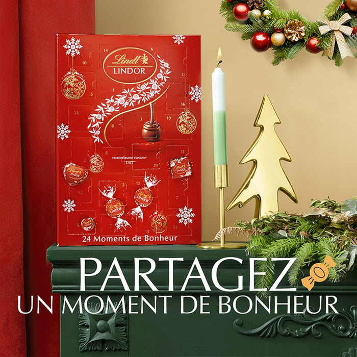 Calendario de Adviento Lindt LINDOR 2024, 268g de cremosidad irresistible. Con 24 bombones de chocolate con leche y corazón fundente para una Navidad mágica y deliciosa. Lindt - uso