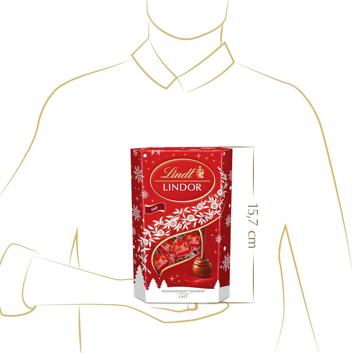 Cornet de Bombones Lindt Lindor de Chocolate con Leche (200g). El formato icónico para regalar o compartir, con el corazón irresistiblemente cremoso que se funde en tu boca. Lindt - extra